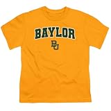 LOGOVISION Baylor University Arch Logo Secondary Kids T Shirt for Youth Boys and Girls, Gold, Small