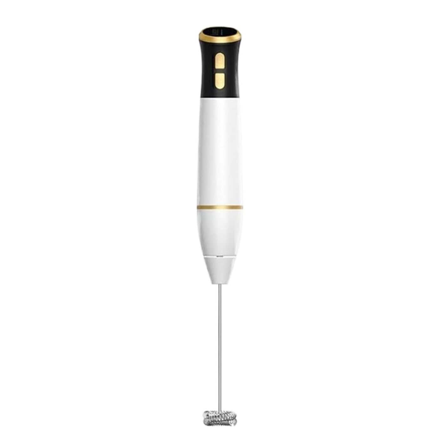 Espumador De Leche para Espresso Batidora Eléctrica Batidora De Mano Espumador De Leche De Mano USB Cocina Mezclador De Acero Inoxidable Espumador Batidora(Black)