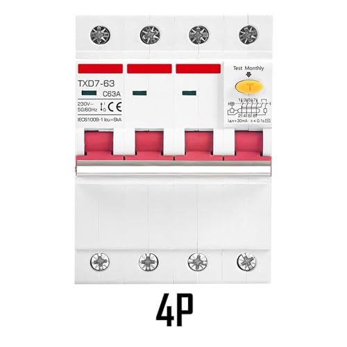 RCD 3P 4P protecteur de fuite triphasé 10A 30mA disjoncteur automatique