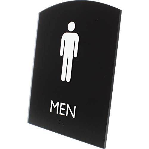 Panneau pour toilettes noir Lorell LLR02676 signalétique