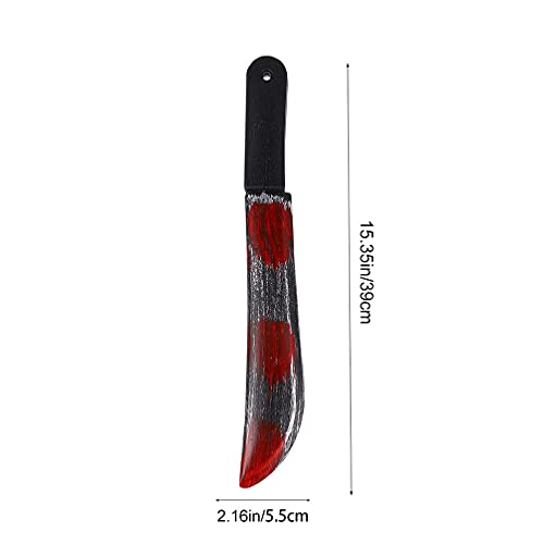 Yardwe 2Pcs Faca Halloween Sangrento Falso Brinquedo Facão Açougueiro Prop Cosplay Acessórios Casa A
