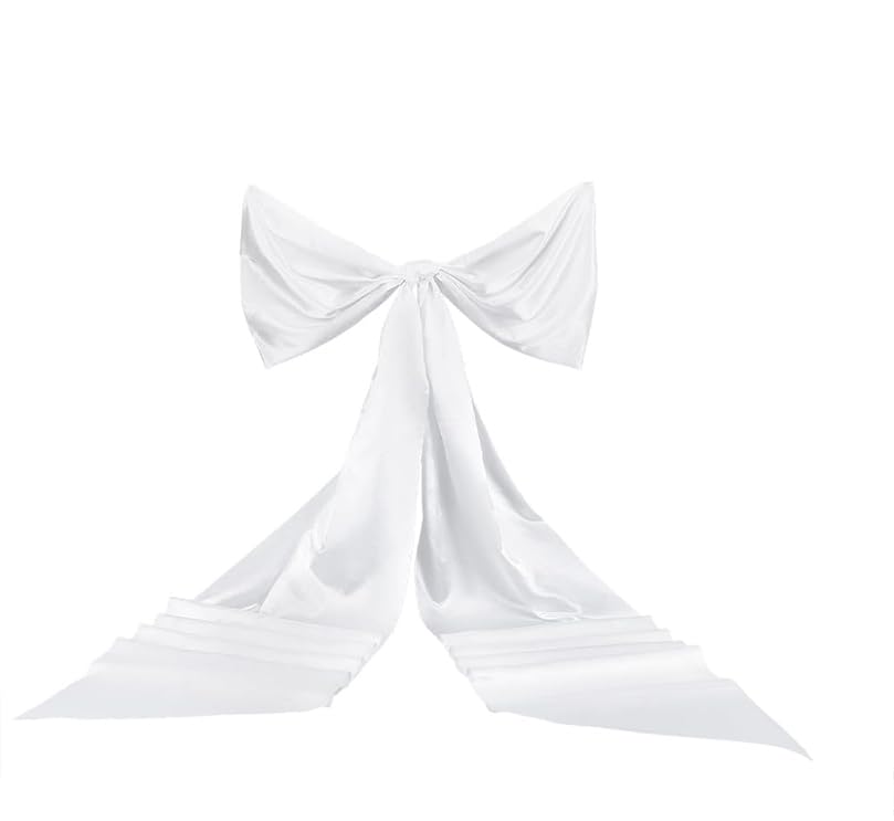 Lazos blancos de tela reutilizables de 30 metros con pegatinas planas plegables