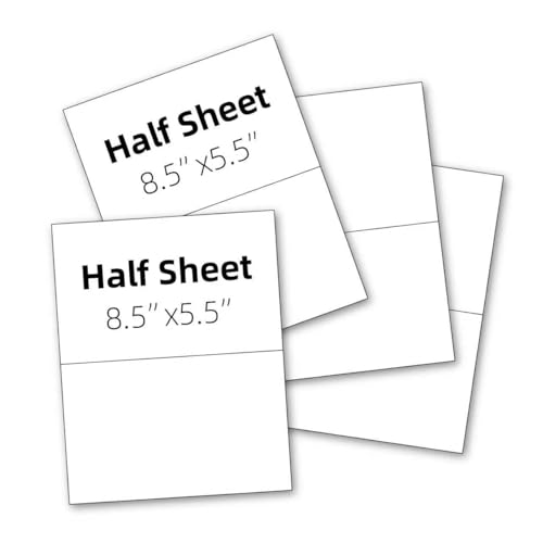 Scooloo Matte Sticker Paper for Laser/Inkjet Printers - 8.5x11 Inches Letter Size, Full Sheet Labels with Universal Compatibility, Printable Adhesive Paper (100, 8-1/2