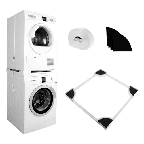 Universal Stacking Kit for Washing Machines and Dryers, Adjustable Stacking Frame Kit Fit for 54-64 cm Washing Machine and Tumble Dryers