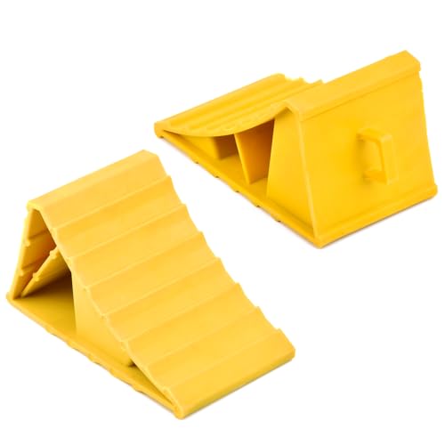 Unterlegkeile Auto 2 Stück Unterlegkeile Anhänger Unterlegkeile Wohnmobil Radkeile Kunststoff Radkeil Bremskeil für Pkw Radstopper Unterlegkeile für Autos Wheel Chocks Radvorleger Bremskeil Keile Kfz