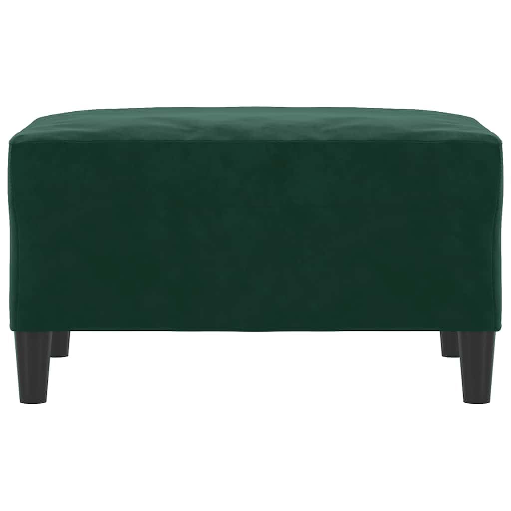 Poggiapiedi in velluto verde scuro, 70 x 55 x 41 cm, robusto sgabello imbottito per soggiorno e spogliatoio, multifunzionale, facile da pulire e stabile