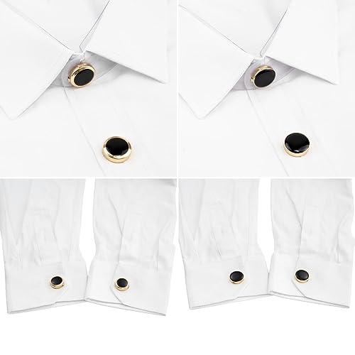 Image of Mens Button Covers Tuxedo Shirt Cufflinks Alternative | Fake cufflinks and alternative fashion jewelry accessories for mens formal business dress shirts suits and groomsmen