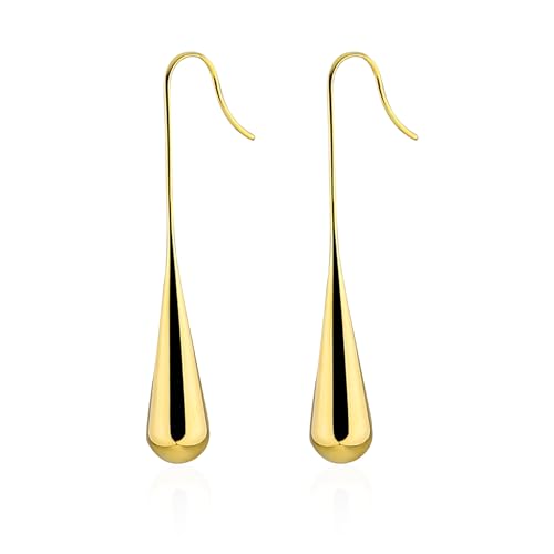 Long Gold Earrings Dangle Drop For Women Fashion Simple Teardrop Big Earrings