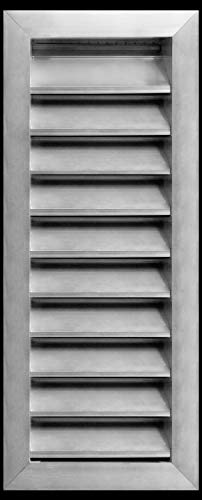 HVAC Premium 8"W x 22"H Aluminum Exterior Gable Louver Vent for Walls & Crawlspace - Weather-Resistant Air Grille with Screen Mesh - [Outer Dimensions 9.75"W x 23.75"H]