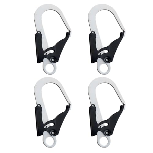 Mosquetón de escalada 25 KN grande con clip automático de acero cromado para aparejos