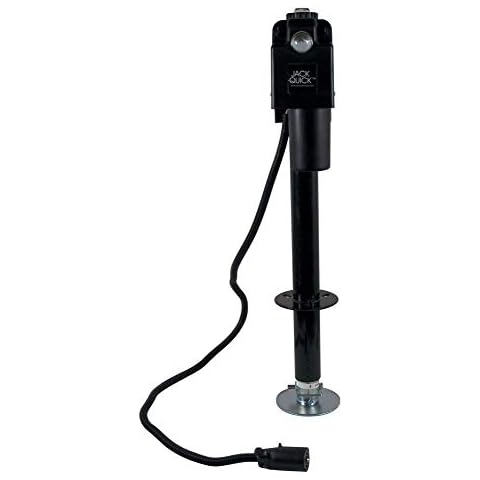 Quick Products JQ-3500B-7P Power A-Frame Electric Tongue Jack with 7-Way Plug - 3,650 lbs. Lift Capacity, Black Cover