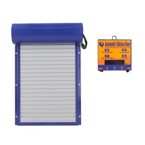 Automatic Chicken Coop Door with Timer, 14.6 X 9.7in Rolling Curtain Door Battery Powered Opener Protects Poultry