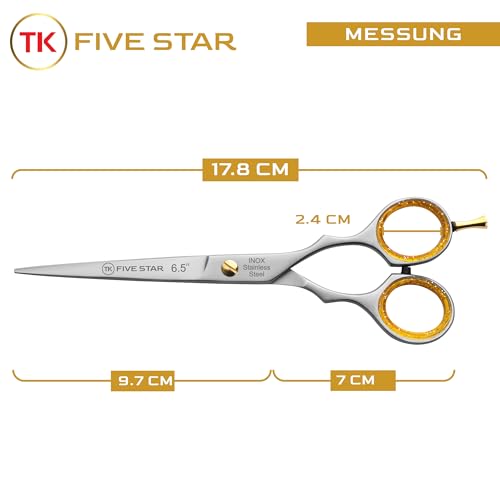 TK FIVE STAR Tornado Premium 6' extra Scharfe Friseurschere Haarschere Haarschneideschere für Damen Herren Friseure und Salons für feine und kräftige Haare Rostfrei