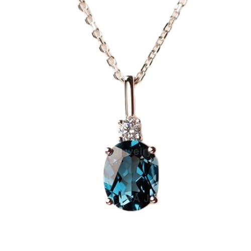 Pendentif topaze bleue collier argent 925 femme homme pierre naturelle lithothérapie
