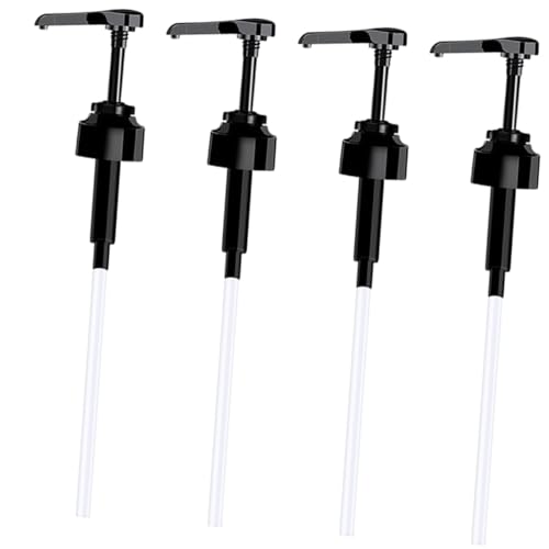 FRCOLOR Bottle Pump Accessories Set 4 Pcs Syrup Bottle Pump Heads Kitchen Dispenser Pumps Food Grade Easy to Cle