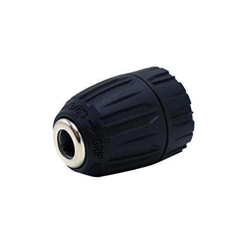 HFS(R) Keyless 3/8in Drill Chuck - Universal Replacement fits most 3/8-in Drills with 24 UNF Thread Mount Shaft - Holds 1/32-3/8