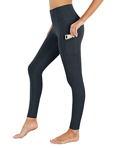 PHISOCKAT High Waist Yoga Pants Women with Pockets, Leggings for Women Tummy Control, Workout Leggings Grayish Blue - Thumbnail 5