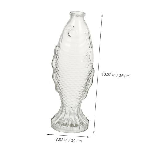 Botella de vidrio resistente con silueta decorativa de pez 3