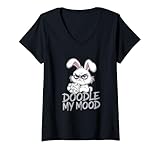 Photo Gallery donna grumpy bunny doodle my mood umorismo disegnato a mano divertente coniglio maglietta con collo a v Photo Gallery donna grumpy bunny doodle my mood umorismo disegnato a mano divertente coniglio maglietta con collo a v