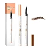 2 Stück Microblading Augenbrauenstifte, 2025 Upgraded 3D Wasserfest mit 4 Gabelspitzen, Langlebig, Natürlich, Feiner, ein Magischer Eyebrow Pencil für Frauen und Mädchen (Dunkelbraun 2Stück)