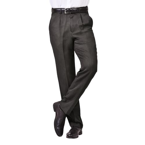 James Holton Mens Stretch Waist Trousers Smart Comfortable Hidden Elasticated Grey 36 Waist and 31 Leg Length - Image 3