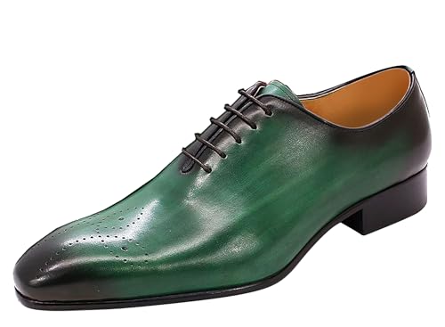 Image of Santimon Mens Oxfords Formal Dress Genuine Leather Handmade Derby Casual Brogues Oxfords Tuxedo Fashion Walking Shoes for Men