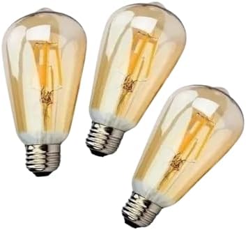Kit 3 Lampada Filamento De Led St64 Retro Vintage E27 Bivolt Amba...