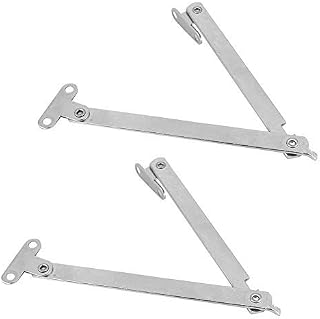 ANGGREK 10pcs Cabinet Cupboard Door Lift Up Strut Lid Flap Stay Support Hinge Hold Support Rotatable Folding Stay Damper Hinge