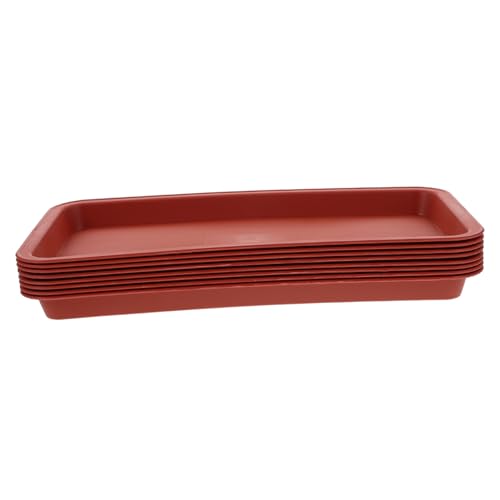 Happyyami 8piezas Bandeja para Macetas Rectangular Roja Bandejas Reutilizables De Plástico para Recolectora De Agua Platillos para Plantas Accesorios para Plantas De Drenaje para Macetas