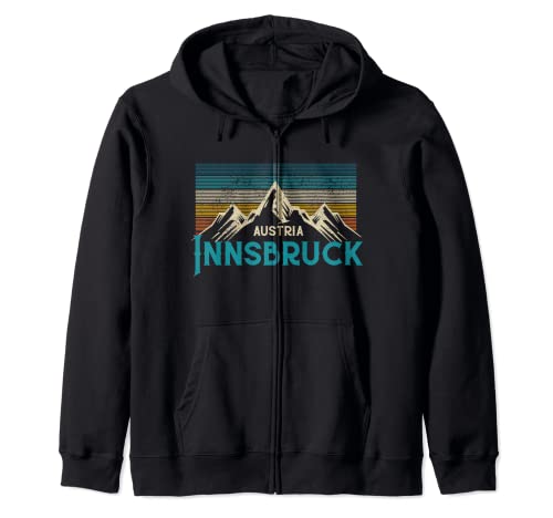 Innsbruck Austria Vintage Mountains Ski Souvenir Regalo Sudadera con Capucha