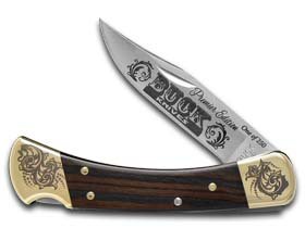 Buck 110 Premier Edition Ebony Wood Folding Hunter 1/250 Stainless Custom Pocket Knife 110 PREMIERE EDITION