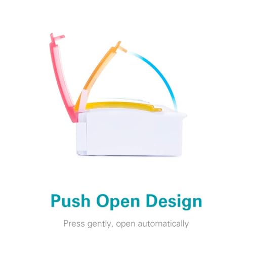 Image of Sukuos AM PM Weekly Pill Organizer 2 Times A Day 2pcs, 7 Day Pill Box with Easy Push Button, BPA Free Medicine Case Vitamin Holder for Fish Oil /Supplements (Rainbow)