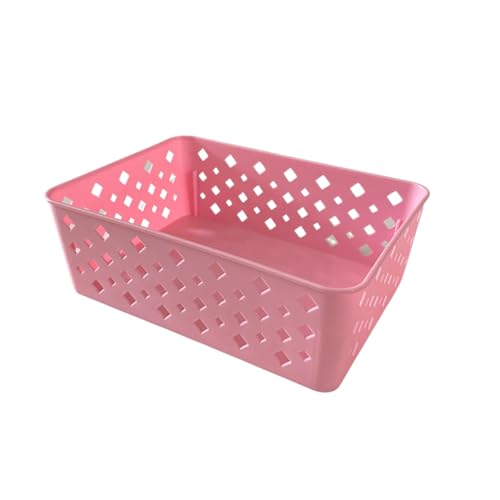 Kit 6 Cestos Multiuso Organizador Empilhável Gaveta 19x14x6 Cor:Rosa