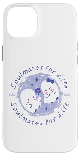 iPhone 14 Plus Soulmates for Life - Cute Ghosts Design Case