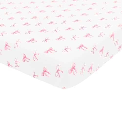 Image of Kyte Baby Soft Crib Sheet - Standard Fitted Crib Sheet Made with Rayon from Bamboo, Ultra-Gentle and Breathable (Bow)