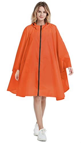 Image of salamra Rain Poncho Jacket - Hooded Waterproof Raincoat with Pocket for Women Men Adults