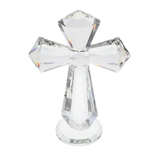 Garneck Crystal Cross Statue Christian Ornaments Religious Decor for Easter Wall Cross Craft