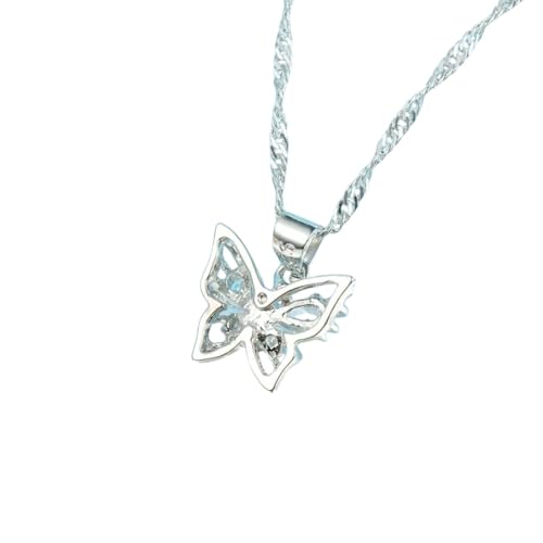 Juegos de joyas de plata 925 con colgante de mariposa ideal para regalar en bodas