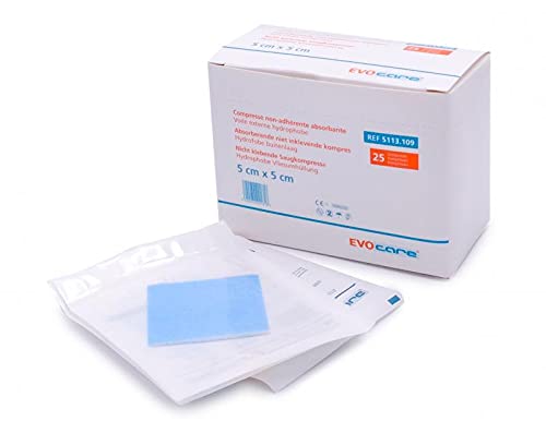 COMPRESSES ABSORBANTES STERILES NON ADHÉRENTES EVOCARE, 5 X 5 CM, ETUI DE 25 Cover