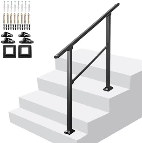 Adjustable Metal Hand Railings for Outdoor Steps - Safety Stair Railing ...