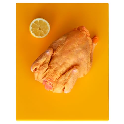 Tabla de corte profesional, Tabla de picar, Tabla de cocina, Tabla para alimentos, Tabla antibacteriana, Polietileno, No deja sabor ni olor, Antibacteriana, 40 x 30 x 1.5 cm (Amarillo)