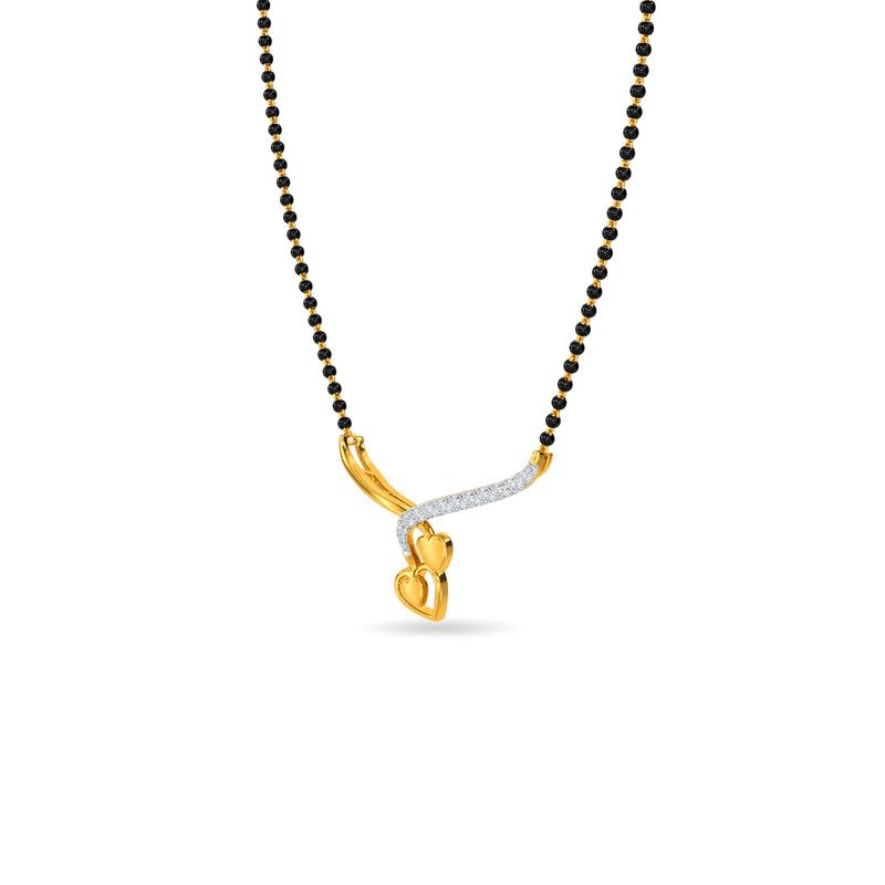 Image of KISNA JEWELS 18K BIS Hallmark Pure Yellow Gold & SI Real Diamond Mangalsutra For Women