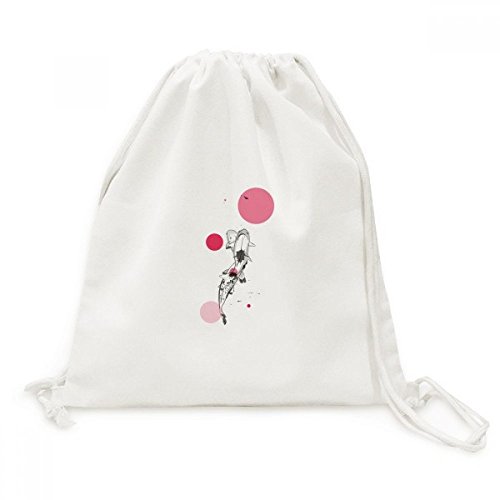 Sac à dos à cordon en toile premium aux finitions soignées et imprimé traditionnel
