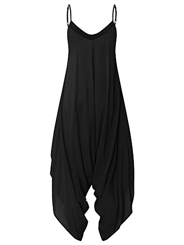 Auxo Women Jumper Harem Jumpsuit V Neck Summer Romper One Piece Jumpsuit Playsuit Black 5X-Large #TOP3