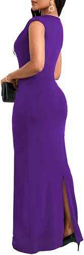 Image of SxClub Formal Dress for Women Cocktail Sexy Bodycon Sleeveless Evening Party Floor Length Long Prom Dresses