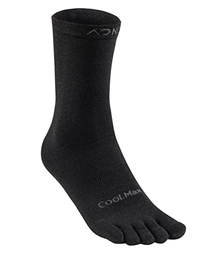 Aonijie Running Toe Socks Women Men Liner Crew Socks For Hiking Trial Athletic Wicking Anti-Blister Coolmax Material One Pair #TOP27