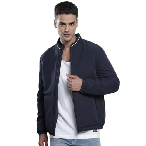 Image of The Indian Garage Co Men Slim Fit Solid Puffer Jackets