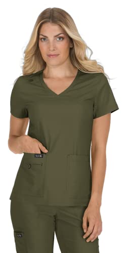 KOI Basics 373 Becca Scrub Top Feminino, Verde oliva, Small