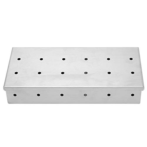 Caja para ahumar de acero inoxidable, caja para ahumar con virutas de madera para barbacoa, accesorio para parrilla de barbacoa de gran capacidad para cocinar al aire libre,