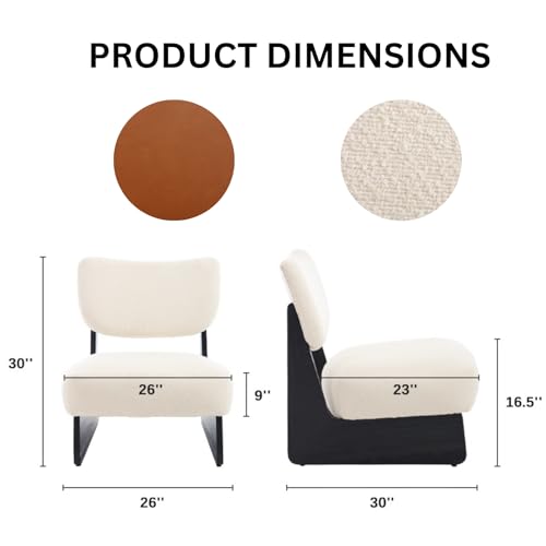Sillón sin brazos acolchonado beige moderno miniatura 2